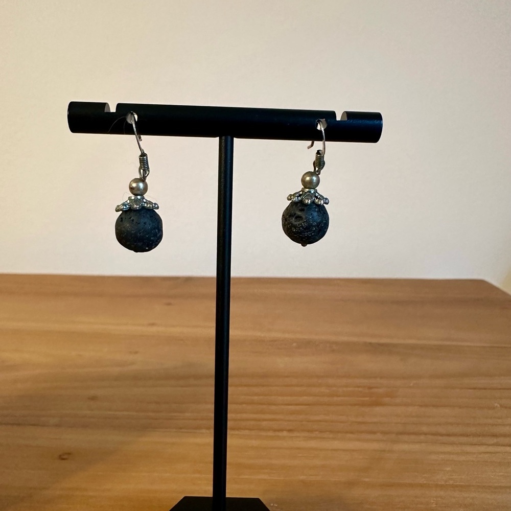 Elegant Black and Silver Dangle Earrings